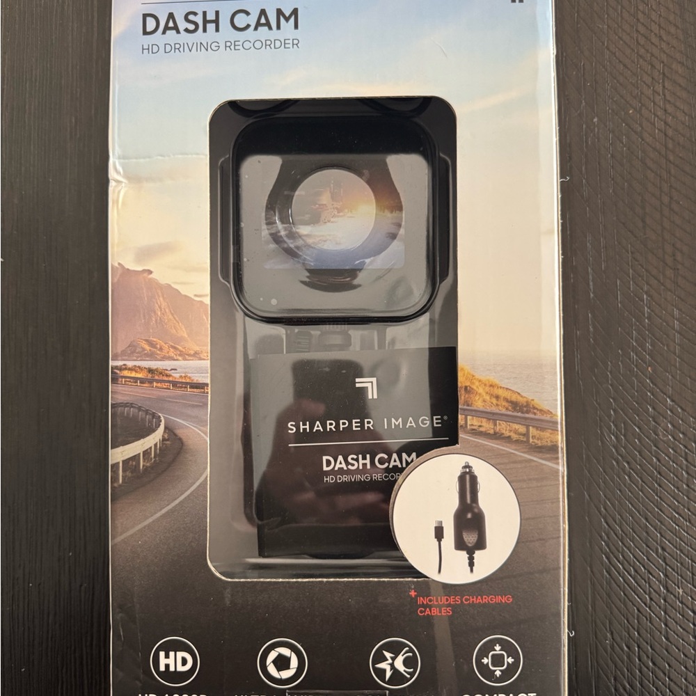 Sharper Image Black Dash Cam with HD Recording
